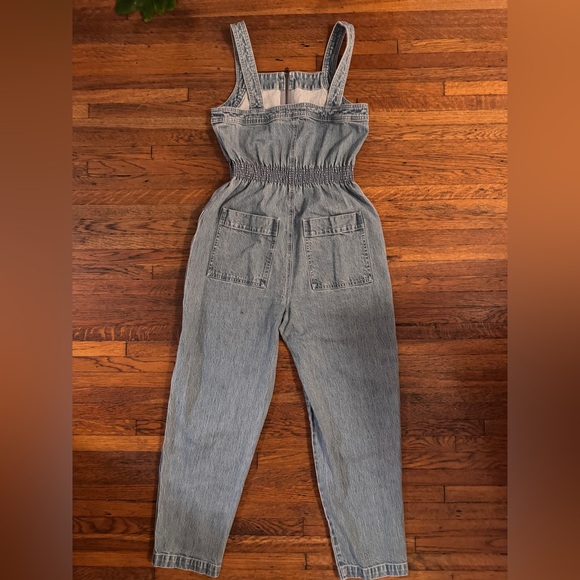Madewell Denim Zip Smocked Waist Jumpsuit - Baisley Wash - Picture 5 of 11